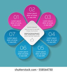 Vector infographic template, 7 options.