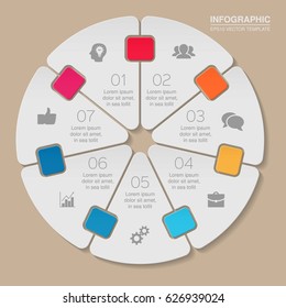 Vector infographic template, 7 options.