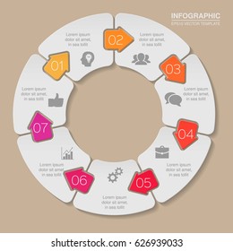 Vector infographic template, 7 options.