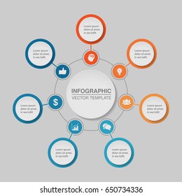 Vector infographic template, 7 options.