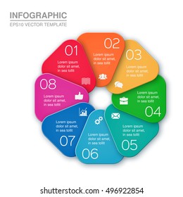 Vector infographic template, 8 options.