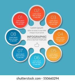 Vector infographic template, 8 options.
