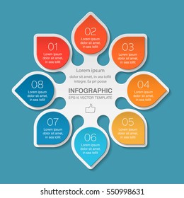 Vector infographic template, 8 options.