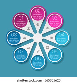 Vector infographic template, 8 options.