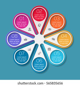 Vector infographic template, 8 options.
