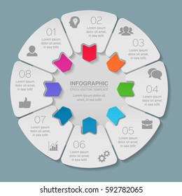 Vector infographic template, 8 options.