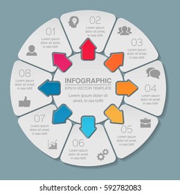 Vector infographic template, 8 options.