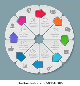 Vector infographic template, 8 options.