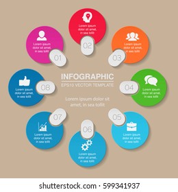 Vector infographic template, 8 options.