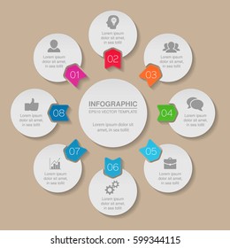 Vector infographic template, 8 options.