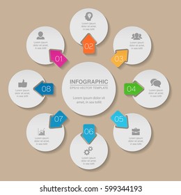 Vector infographic template, 8 options.