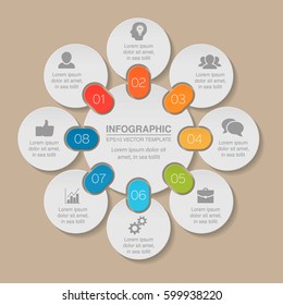 Vector infographic template, 8 options.