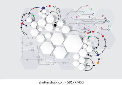 Vector infographic template. Background for hi-tech digital technology and engineering,
