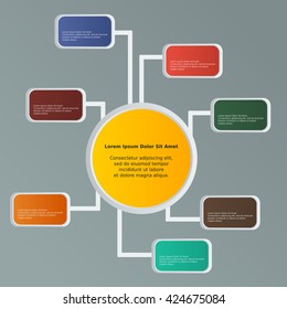 Vector of Infographic Template with Branched Circle for Banner or Data Visualization