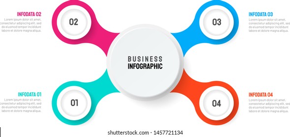 Vector infographic template. Business concept with 4 steps, options. cycle. Can be used for workflow diagram, info chart, presentations.
