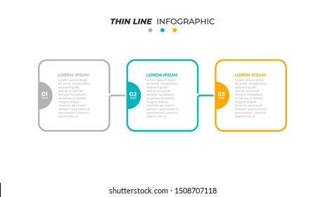 Vector infographic template. Business concept with 3 steps, options, processes and square text box creative design. Vector illustration.