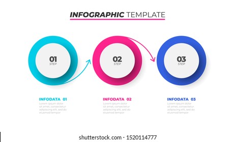 Vector infographic template. Business concept with 3 options, steps, circles. Can be used for info chart, graph, presentations.