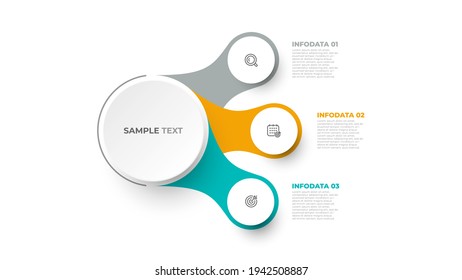 Vector infographic template. Business concept with circles and 3 options or steps.