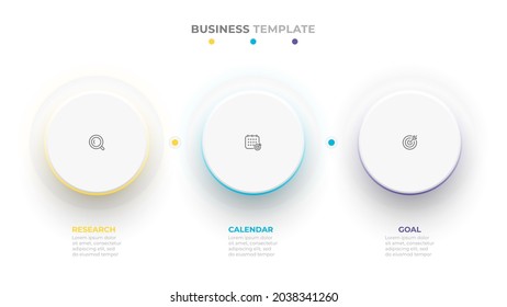 Vector infographic template. Business concept with icons and 3 options. Can be used for info chart, web design.