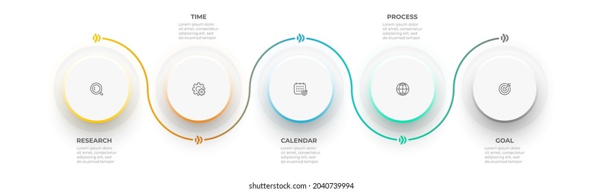 Vector infographic template. Business concept with 5 options, steps or processes. Can be used workflow diagram, info chart, web design.