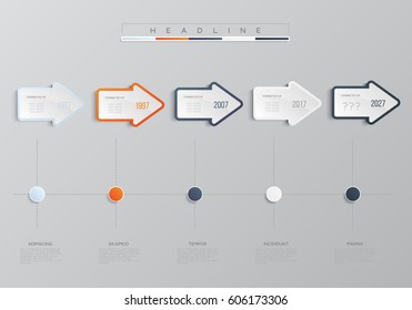 Vector infographic template. Business concept with 5 options. For content, diagram, flowchart, steps, parts, timeline infographics, workflow layout, chart.