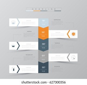 Vector infographic template. Business concept with 5 options. For content, diagram, flowchart, steps, parts, timeline infographics, workflow layout, chart.
