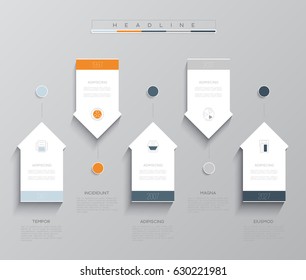 Vector infographic template. Business concept with 5 options. For content, diagram, flowchart, steps, parts, timeline infographics, workflow layout, chart.