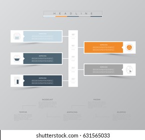 Vektorgrafik-Vorlage. Geschäftskonzept mit 5 Optionen. Für Inhalt, Diagramm, Ablaufdiagramm, Schritte, Teile, Timeline-Infografiken, Workflow-Layout, Diagramm.