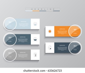Vector infographic template. Business concept with 5 options. For content, diagram, flowchart, steps, parts, timeline infographics, workflow layout, chart.
