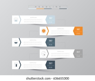 Vector infographic template. Business concept with 5 options. For content, diagram, flowchart, steps, parts, timeline infographics, workflow layout, chart.