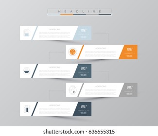 Vector infographic template. Business concept with 5 options. For content, diagram, flowchart, steps, parts, timeline infographics, workflow layout, chart.