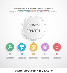 Vector infographic template business concept with options. Label circles for content, flowchart, diagram, steps, infographics, chart, workflow layout illustration,