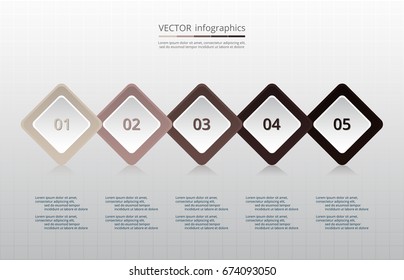 Vector infographic template. Business concept with 5 options, steps, parts, segments. Banner for cycling diagram, chart, business presentation, annual report, web design, trainings.