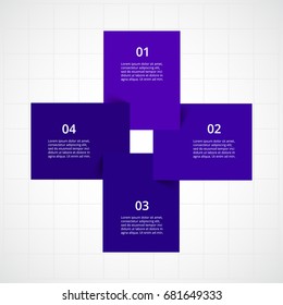 Vector infographic template. Business concept with 4 options, steps, parts, segments. Banner for cycling diagram, chart, business presentation, annual report, web design, trainings.