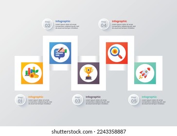 Plantilla de infografía vectorial. Diseño de plantillas de negocio informáticas