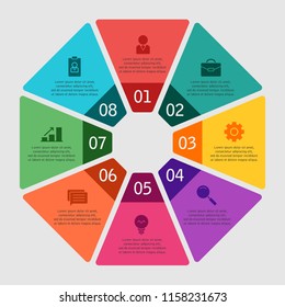 Vector infographic template for business, presentation, and marketing with many color option