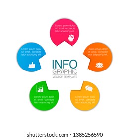 Vector infographic template for business, presentations, web design, 5 options.