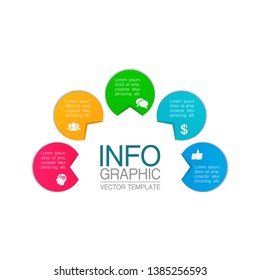 Vector infographic template for business, presentations, web design, 5 options.