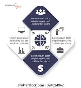 Vector Infographic template for business project or presentation can be used for web design, workflow or graphic layout, diagram, education