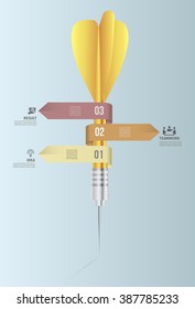 Vector infographic template. Business target marketing dart idea for presentation, graph, diagram. Options, parts, steps or processes. Template EPS10.