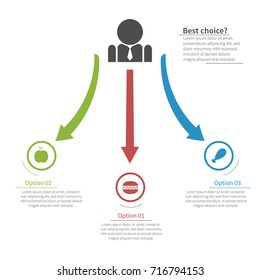 Vector infographic template with businessman pictogram and food icons. Business concept in flat style.