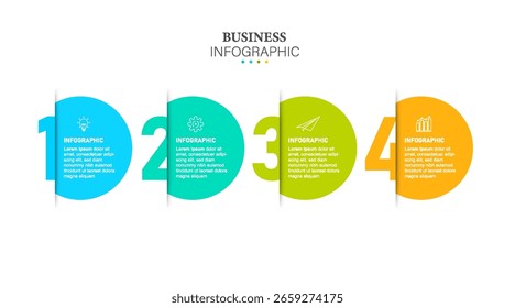 Vector infographic template circle with 4 number options