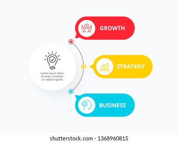 Vector infographic template with circles. Business concept with 3 options.