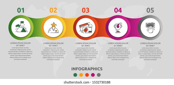 Vector infographic template circles for five paper label, diagram, graph, presentation. Business concept with 5 options. Blank space for content, step for step, timeline, workflow, marketing, web