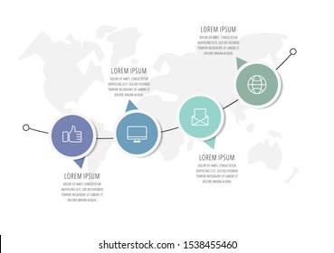 Vector infographic template circles for four paper label, diagram, graph, presentation. Business concept with 4 options. Blank space for content, step for step, timeline, workflow, marketing, web
