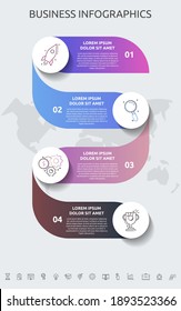 Vector infographic template circles for four labels, diagram, graph, presentation. Business concept with 4 options. For content, flowchart, steps, timeline, workflow, marketing, banner, web, chart