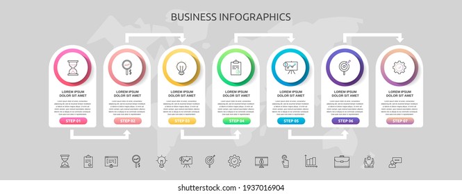 Vector infographic template circles for seven labels, diagram, graph, presentation. Business concept with 7 options. For content, steps, timeline, levels, web, chart