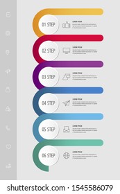 Vector infographic template circles for six paper label, diagram, graph, presentation. Business concept with 6 options. Blank space for content, step for step, timeline, workflow, marketing, web