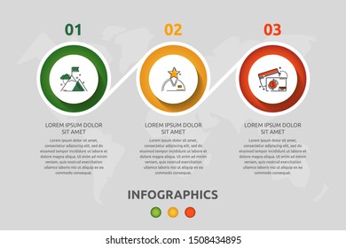 Vector infographic template circles for three paper label, diagram, graph, presentation. Business concept with 3 options. Blank space for content, step for step, timeline, workflow, marketing, web