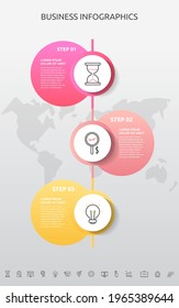 círculos de plantilla de infografía vectorial para tres etiquetas, diagrama, gráfico, presentación. Concepto de negocio con 3 opciones. Para contenido, pasos, flujo de trabajo, marketing, niveles, gráfico
